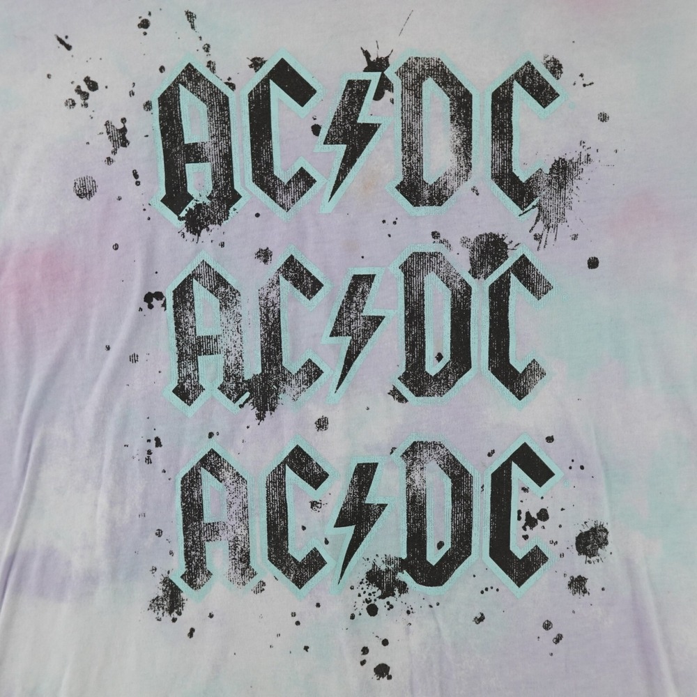 AC DC Band T Shirt Men's XXL Leidseplein Presse 2020 Tie Dye Pastel Short Sleeve